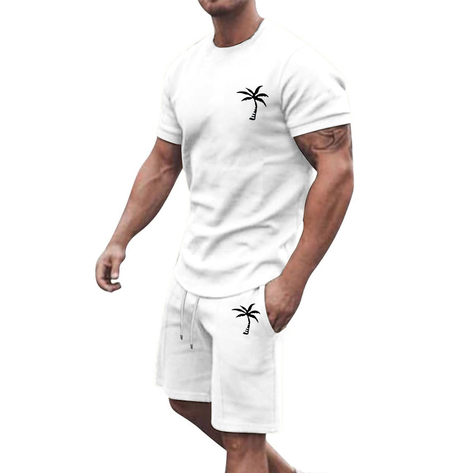 Men’s Short-Sleeve Sports & Leisure Set – Lightweight Summer T-Shirt and Shorts | Comfortable Casual Outfit