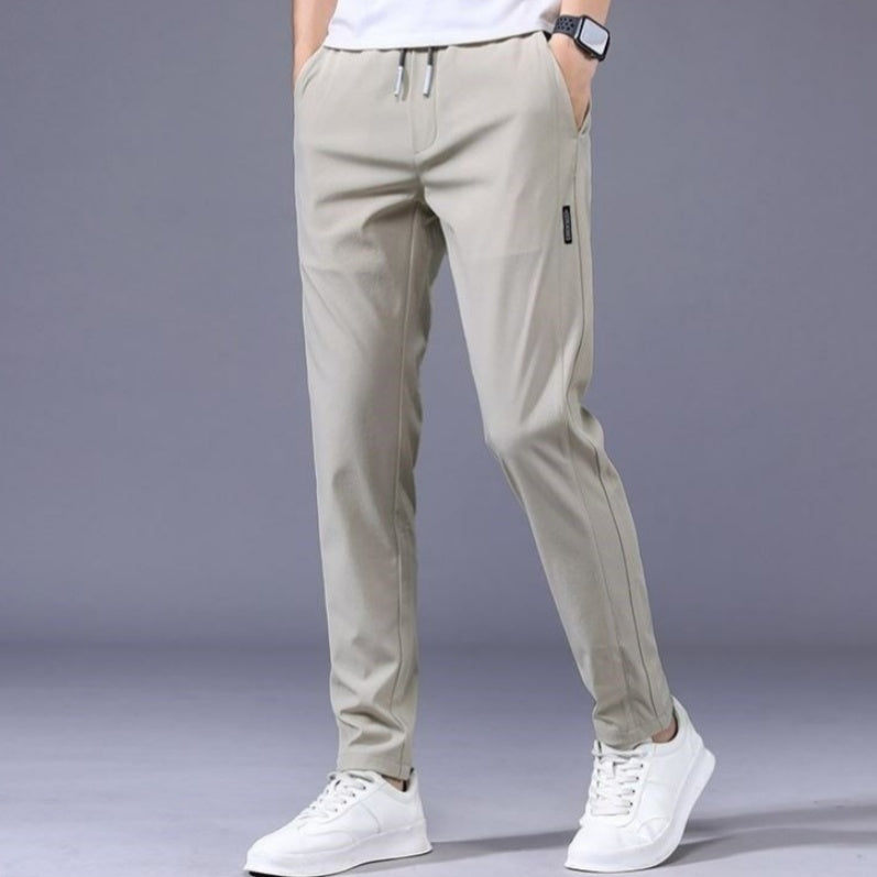 Men's Drawstring Trousers – Thin Casual Pants Korean Style Loose Straight Sweatpants for Summer