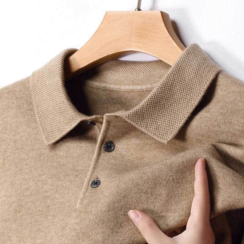 Men’s Winter Wool Lapel Long Sleeve Shirt – Thick Warm Casual Top for Cold Weather