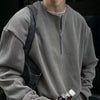 Men’s Solid Color Long Sleeve Bottoming Shirt – Casual Loose Pullover for Early Spring