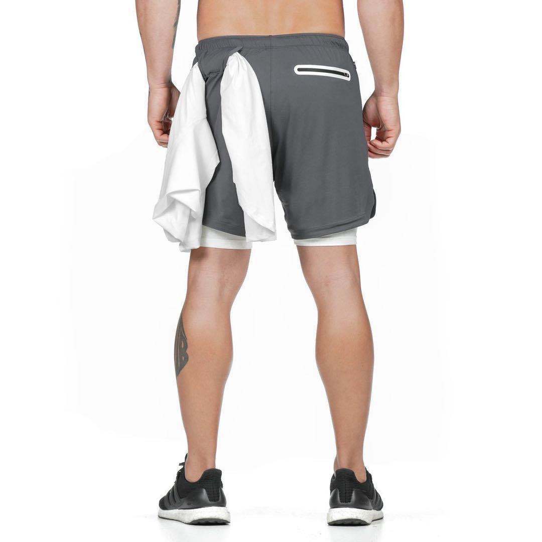 Men’s 2-in-1 Running Shorts – Quick-Dry Double-Layer Gym, Fitness, Jogging & Workout Pants