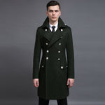 Double-row Retro Woolen Coat Man | Classic Loose Fit Double-Breasted Overcoat | Stylish Flax Blend