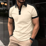 Men’s Short Sleeve Business Polo Shirt – Casual Cotton Blend Summer Top for Office & Daily Wear