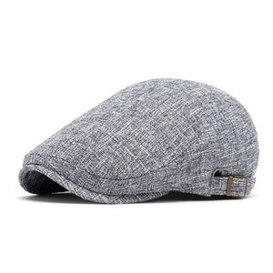 Men’s Retro Peaked Beret – Breathable Cotton & Linen Cap | Adjustable, Sunshade, Summer Sun Protection