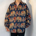 Loose Japanese-Style Retro Ethnic Long Sleeve Shirt – Autumn & Winter Cardigan for Youth Couples