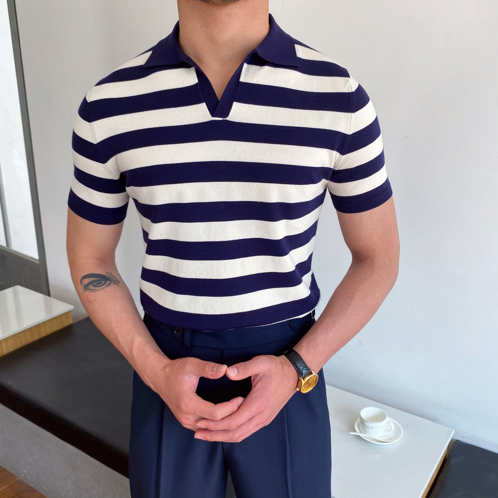 Men’s Versatile Striped Casual Shirt – Lightweight Short Sleeve Summer Top for Everyday Style