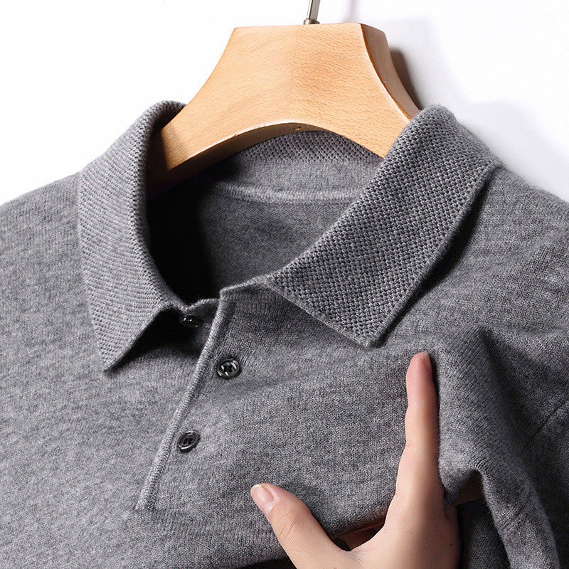 Men’s Winter Wool Lapel Long Sleeve Shirt – Thick Warm Casual Top for Cold Weather