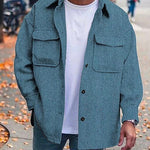 Men’s Polo Collar Coat – Stylish Long Sleeve Work Top for Business & Casual Wear