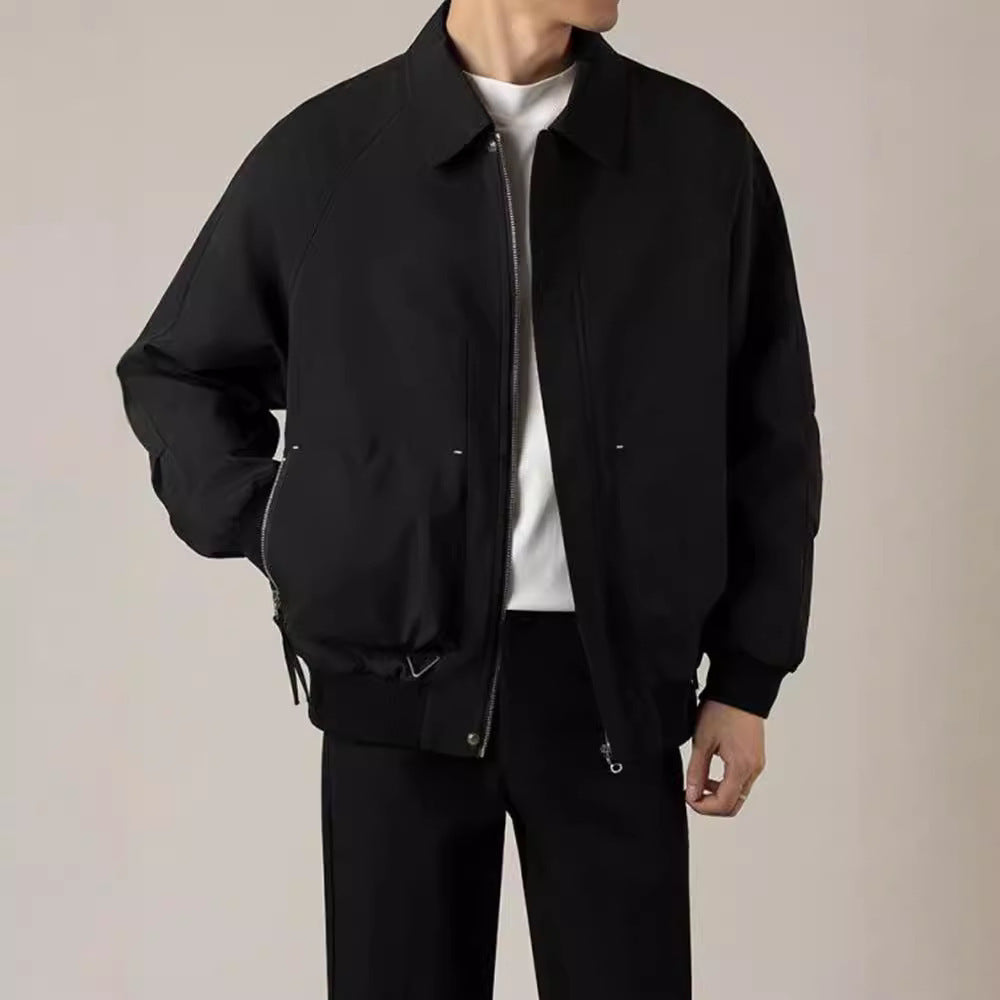 Men’s Loose Short Lapel Jacket – Casual Lightweight Daily Outerwear