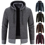 Men's Winter Coat – Zipper Hoodie with Drawstring, Thick Plush Lined Casual Slim-Fit Jacket for Plus Sizes