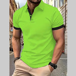 Men’s Short Sleeve Business Polo Shirt – Casual Cotton Blend Summer Top for Office & Daily Wear