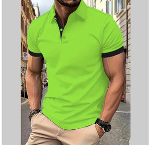 Men’s Short Sleeve Business Polo Shirt – Casual Cotton Blend Summer Top for Office & Daily Wear