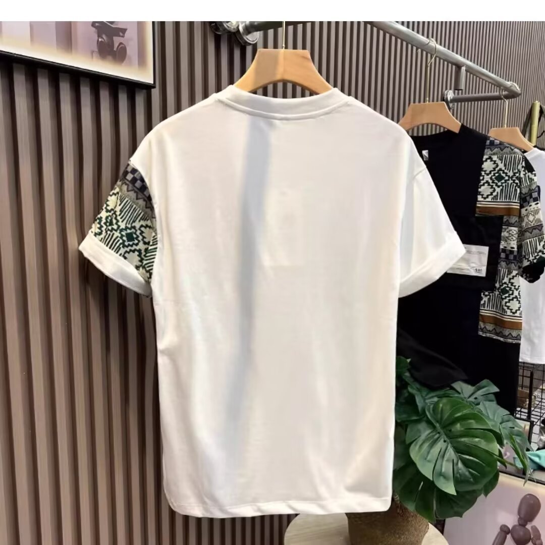 Men’s Summer Color Matching T-shirt | Slim Fit Camouflage Work Style Top
