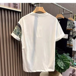 Men’s Summer Color Matching T-shirt | Slim Fit Camouflage Work Style Top