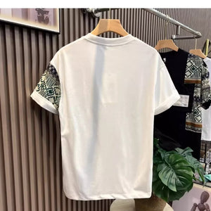 Men’s Summer Color Matching T-shirt | Slim Fit Camouflage Work Style Top