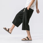 Men’s Chinese Style Cotton Harem Pants – Loose-Fit Casual Baggy Trousers, Drawstring Waist, Summer Streetwear, Sizes M-5XL