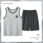 Men’s Cotton Sleeveless Pajamas – Sweat-Absorbent, Breathable Pullover | Casual Summer Homewear