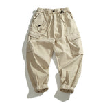 Men's Multi-pocket Stretch Washed Cargo Pants – Loose Fit Casual Ankle Trousers