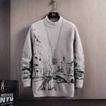 Men’s Autumn & Winter Round Neck Pullover – Thick Long Sleeve Slim Fit Korean Style Sweater
