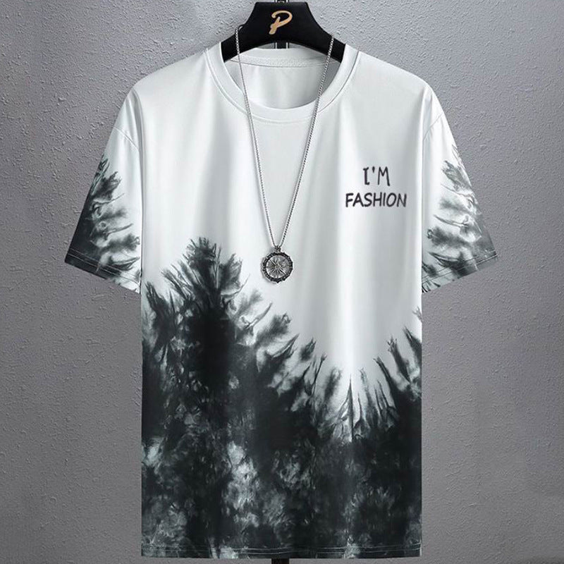 Gradient Casual T-shirt for Men | Half-length Sleeve Summer Top | Korean Style Sportswear