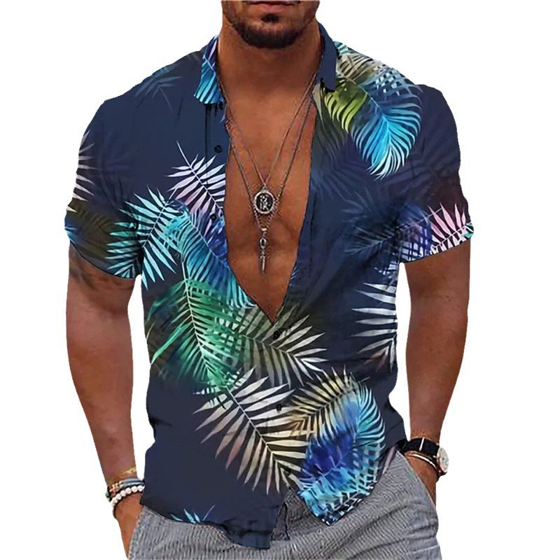 3D Personalized Printing T-Shirt for Men – Summer Loose Lapel Shirt Casual Streetwear Clothing