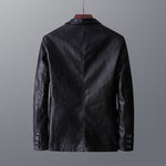 Leather Men's Autumn and Winter Jacket – Thin Lapel PU Coat with Pockets & Classic Style