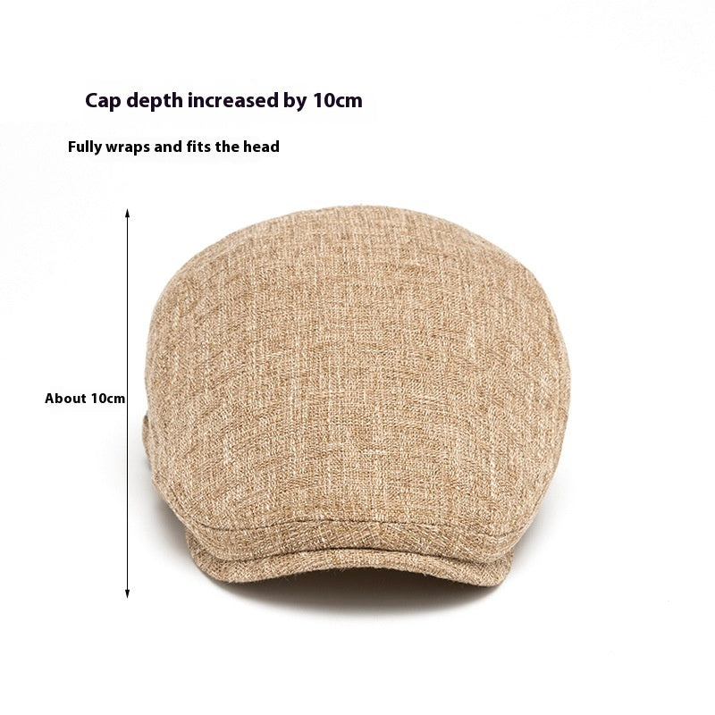 Men’s Retro Peaked Beret – Breathable Cotton & Linen Cap | Adjustable, Sunshade, Summer Sun Protection