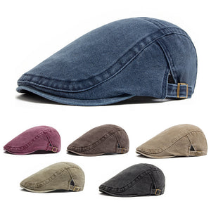 Retro Washed Denim Cowboy Beret – Fashion Casual Baseball Cap | Adjustable Cotton, Sun Protection, Summer Spring Autumn Hat