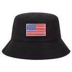 Stars & Stripes Embroidered Fisherman Bucket Hat – Sun-proof, Stylish, Acrylic Fiber, Unisex, Four Seasons Outdoor Hat