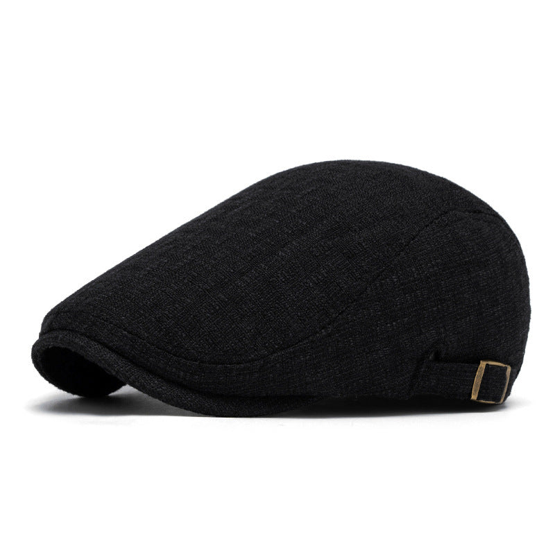 Men’s Retro Peaked Beret – Breathable Cotton & Linen Cap | Adjustable, Sunshade, Summer Sun Protection