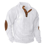 Corduroy Stand Collar Sweater for Men – Long Sleeve Loose Fit Cotton Pullover Casual Winter Top