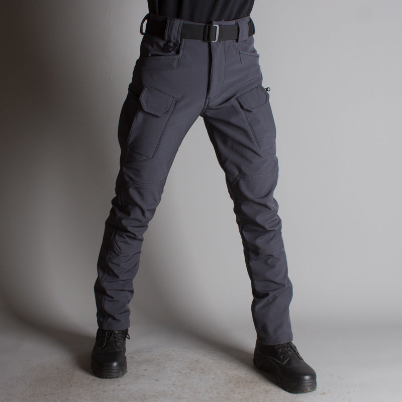 IX7 Shell Tactical Pants Men's Bamboo Fiber Fleece Trousers Waterproof Windproof Winter Pants