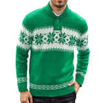 Men's Christmas Jacquard Pullover Sweater – Winter Thick Knitwear, Long Sleeve Casual Fashion Top