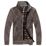 Fashion Men's Zipper Cardigan Sweater – Stand Collar Cotton Blend Thick Outerwear for Men