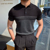 Men’s Casual Striped Polo Shirt – Thin Short-Sleeve Summer Top with Cotton Comfort