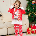 Cartoon Deer Snowflake Family Dress – Cute Random Print Pajamas | European & American Style Parent-Child Outfit