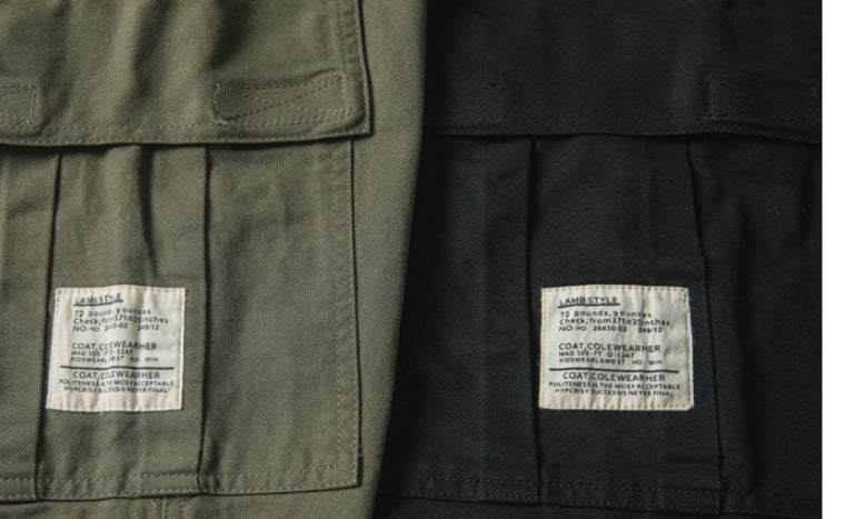 Men’s Casual Sports Trousers – Japanese Retro Cotton Overalls, Straight Fit, Versatile Fashion Pants