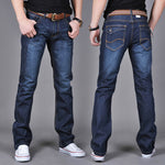 Men’s Straight Slim Jeans – Fall Winter Fashion, Stackable Straight Leg Denim Trousers