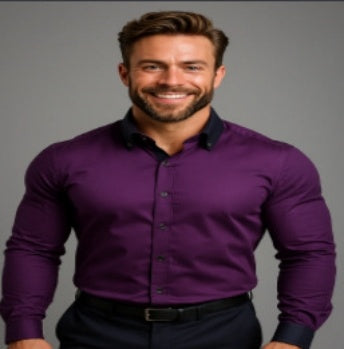 Men’s Long Sleeve Button Down Shirt – Solid Color Business Casual Lapel Top for Summer & Vacation Wear