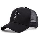 Cross English Embroidery Baseball Cap – Adjustable Cotton Hat for Men & Women | Breathable Sunshade Cap