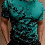 Men’s Printed Breathable Polo Shirt – Stylish Zipper Design Streetwear Top for All Seasons