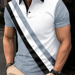 Men’s Printed Breathable Polo Shirt – Stylish Zipper Design Streetwear Top for All Seasons