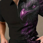Men’s Printed Breathable Polo Shirt – Stylish Zipper Design Streetwear Top for All Seasons