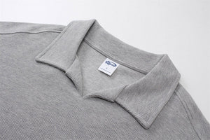 Men’s American Casual Simple Lapel Short Sleeve Shirt – Loose Fit Cotton Pullover for Summer Style