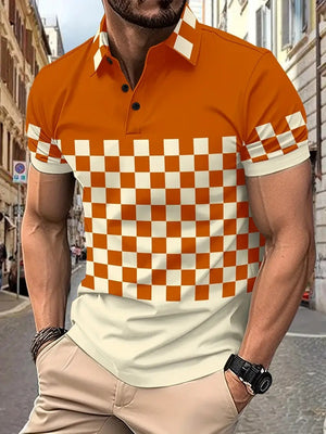 Men’s Printed Breathable Polo Shirt – Stylish Zipper Design Streetwear Top for All Seasons
