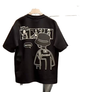 Trendy 100% Cotton Summer Cartoon T-shirt for Men & Women | Casual Short Sleeve Crew Neck Top