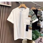 Men’s Summer Color Matching T-shirt | Slim Fit Camouflage Work Style Top