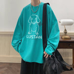 Cartoon Puppy Printed Long Sleeve T-shirt - Casual Loose Pullover for Autumn | Available in Multiple Colors