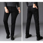 New Men's Jeans Slim Straight Denim Pants – Mid Waist Cotton Trousers for Casual Everyday Style