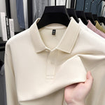 Mercerized Cotton Long-Sleeved Polo Shirt for Men – Breathable Casual Dad Style Top for Spring & Autumn
